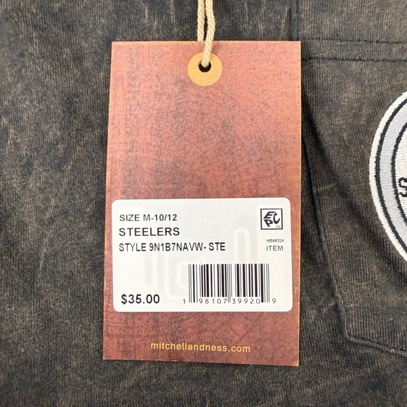 Mitchell Ness Kids Pittsburgh Steelers Throwbacks T Shirt Size M 10/12 NFL Black - Picture 8 of 11